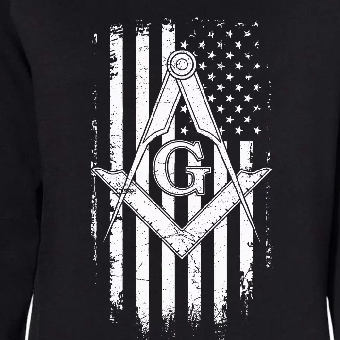 Masonic American Flag Square And Compass Freemason Womens California Wash Sweatshirt