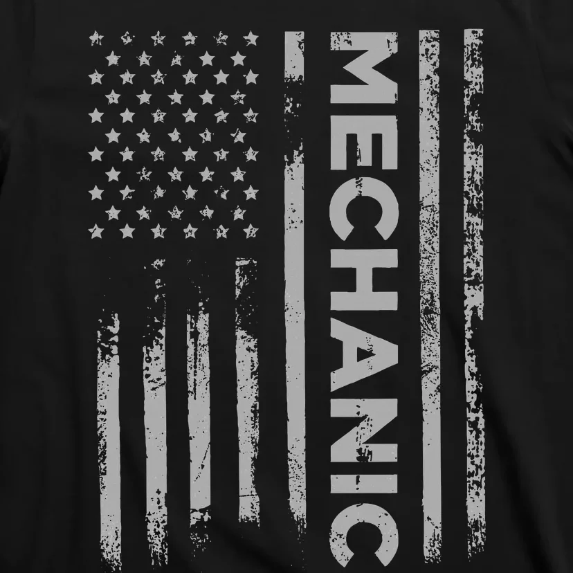 Mechanic American Flag Patriotic Car Mechanic Usa Flag T-Shirt