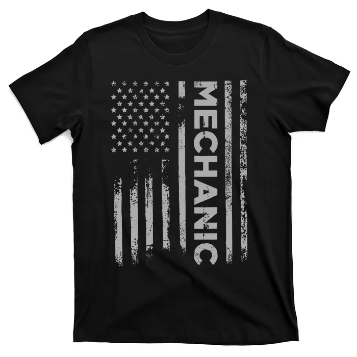 Mechanic American Flag Patriotic Car Mechanic Usa Flag T-Shirt