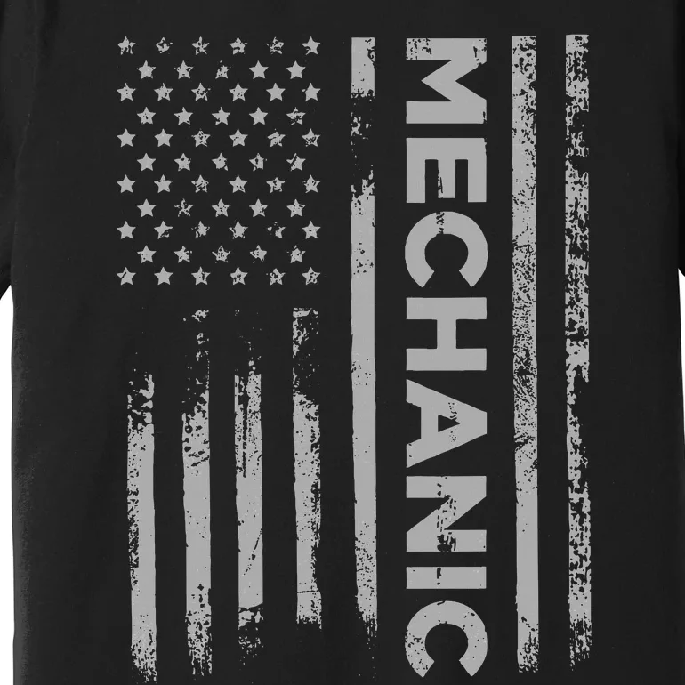 Mechanic American Flag Patriotic Car Mechanic Usa Flag Premium T-Shirt