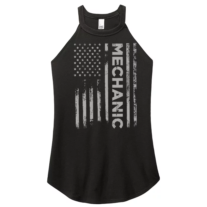 Mechanic American Flag Patriotic Car Mechanic Usa Flag Women’s Perfect Tri Rocker Tank