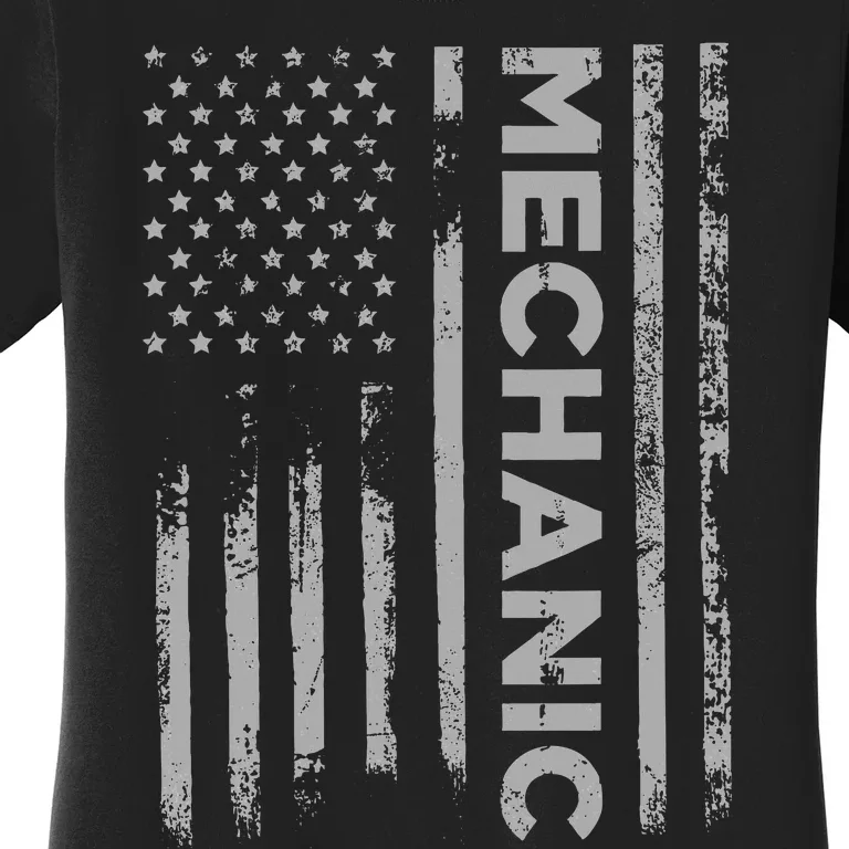 Mechanic American Flag Patriotic Car Mechanic Usa Flag Women's T-Shirt