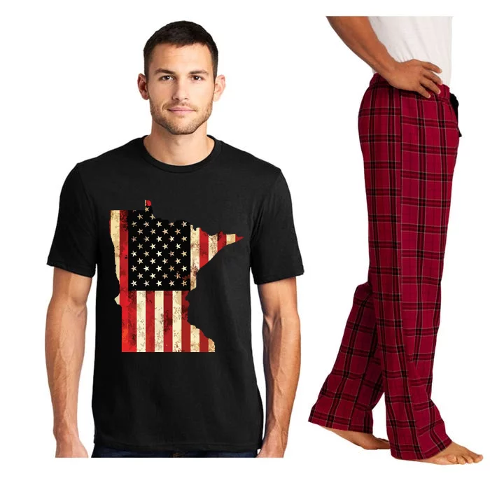 Minnesota American Flag Stars And Stripes Pajama Set