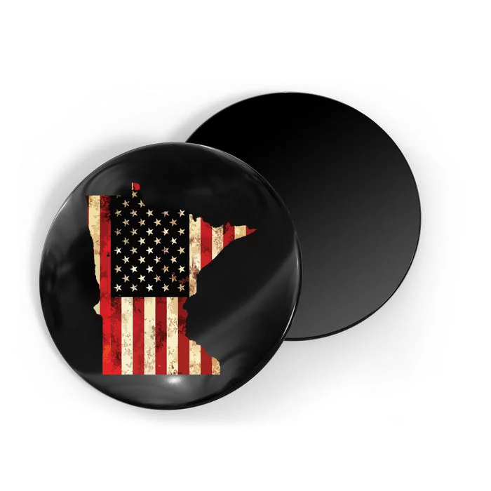 Minnesota American Flag Stars And Stripes Magnet