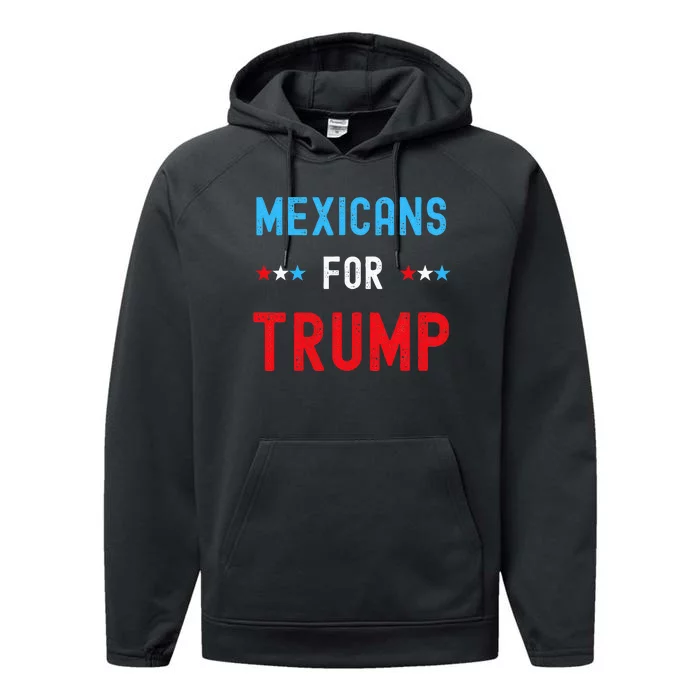 Mexican Americans For Trump Hispanic Vote Republican Performance Fleece Hoodie