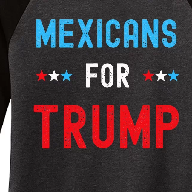 Mexican Americans For Trump Hispanic Vote Republican Women's Tri-Blend 3/4-Sleeve Raglan Shirt