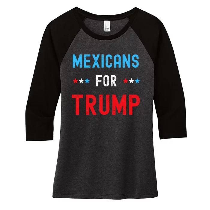 Mexican Americans For Trump Hispanic Vote Republican Women's Tri-Blend 3/4-Sleeve Raglan Shirt