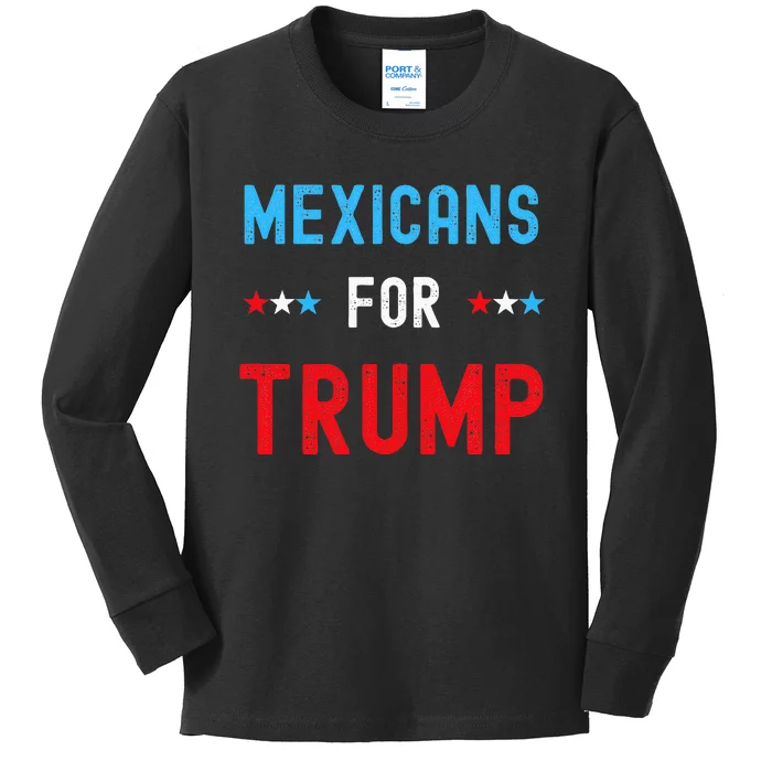 Mexican Americans For Trump Hispanic Vote Republican Kids Long Sleeve Shirt