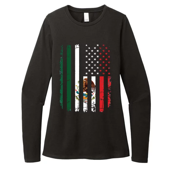 Mexican American Flag Mexican Roots Mexico America Womens CVC Long Sleeve Shirt