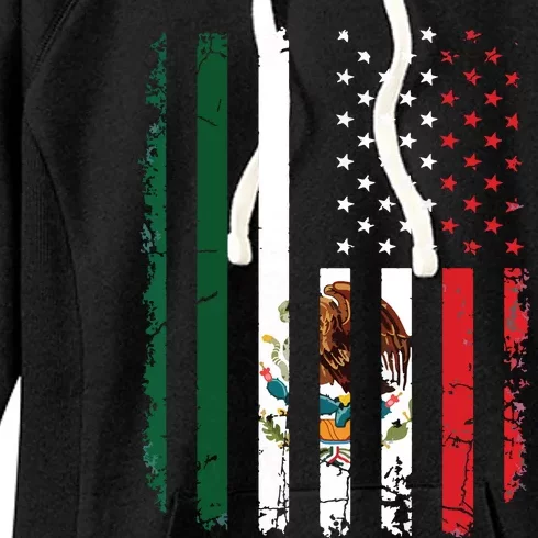 Mexican American Flag Mexican Roots Mexico America Women's Fleece Hoodie