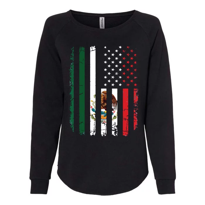 Mexican American Flag Mexican Roots Mexico America Womens California Wash Sweatshirt