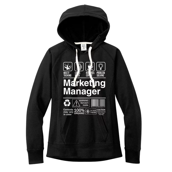 Marketing Ager Funny Sarcastic Label Meaningful Gift Women's Fleece Hoodie