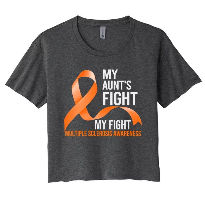 My Aunt's Fight My Fight Multiple Sclerosis Ms Warrior Gift Women's Crop Top Tee