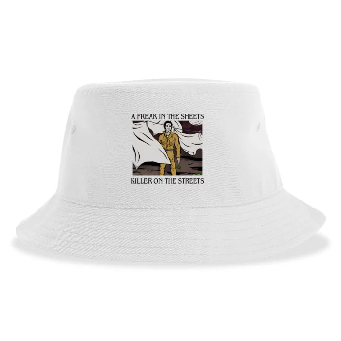 Michael A Freak In The Sheets Killer On The Streets Halloween Sustainable Bucket Hat