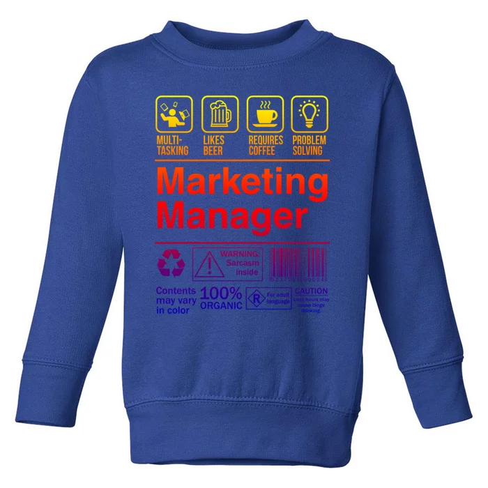 Marketing Ager Funny Sarcastic Label Gift Toddler Sweatshirt