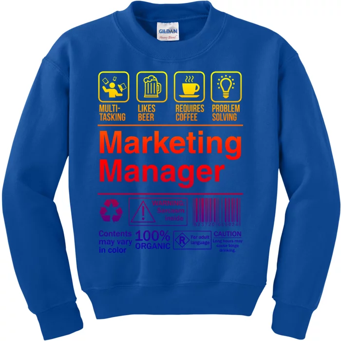 Marketing Ager Funny Sarcastic Label Gift Kids Sweatshirt