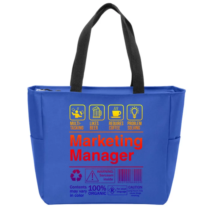 Marketing Ager Funny Sarcastic Label Gift Zip Tote Bag