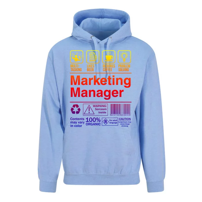 Marketing Ager Funny Sarcastic Label Gift Unisex Surf Hoodie