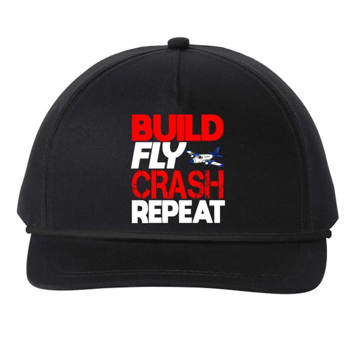 Model Airplane Funny Hobby Christmas Gift Build Crash Repeat Gift Snapback Five-Panel Rope Hat