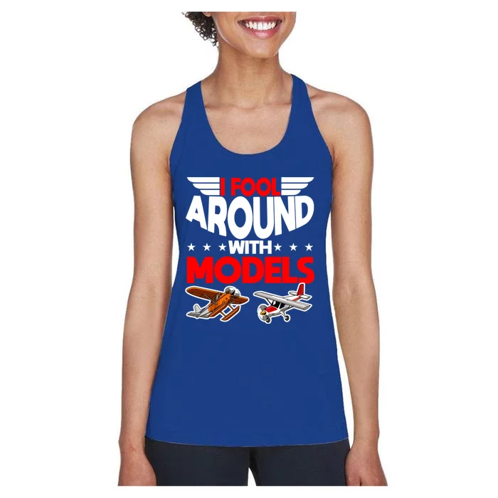 Model Airplane Funny Rc Pilot Around Models Christmas Gift Women's Racerback Tank