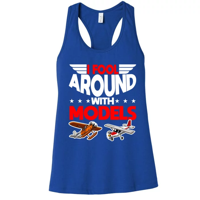 Model Airplane Funny Rc Pilot Around Models Christmas Gift Women's Racerback Tank