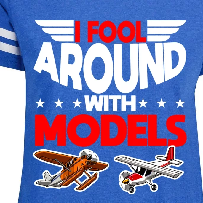 Model Airplane Funny Rc Pilot Around Models Christmas Gift Enza Ladies Jersey Football T-Shirt