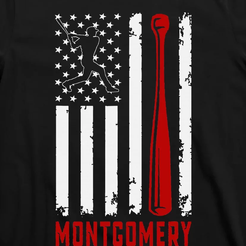 Montgomery American Flag Baseball Lover Usa Montgomery T-Shirt