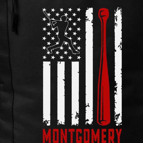 Montgomery American Flag Baseball Lover Usa Montgomery Daily Commute Backpack