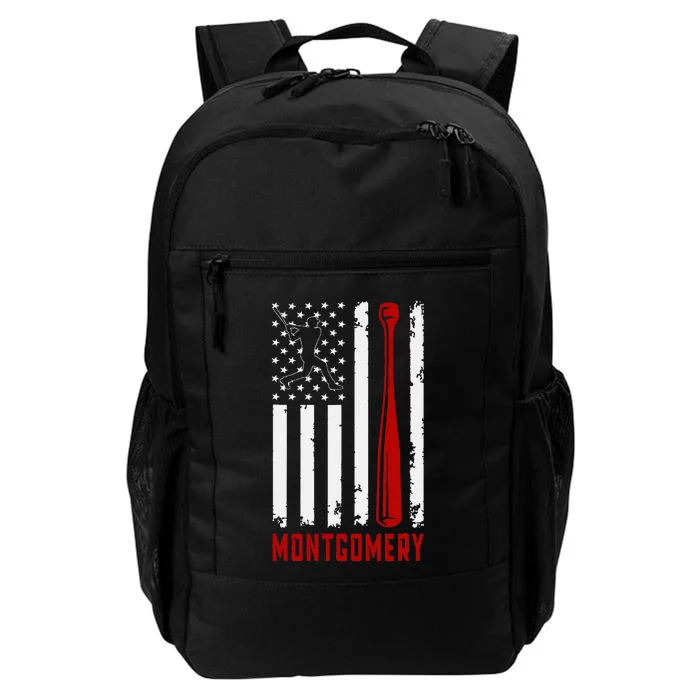 Montgomery American Flag Baseball Lover Usa Montgomery Daily Commute Backpack