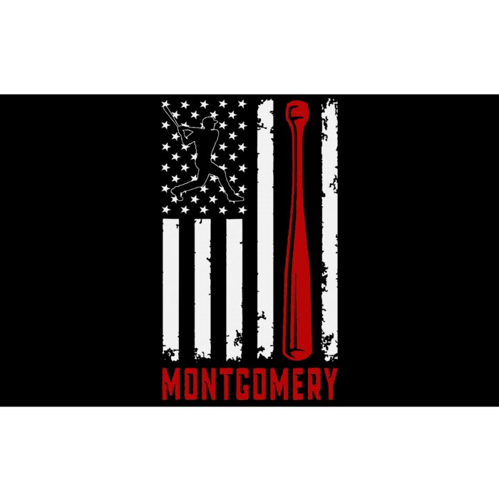 Montgomery American Flag Baseball Lover Usa Montgomery Bumper Sticker