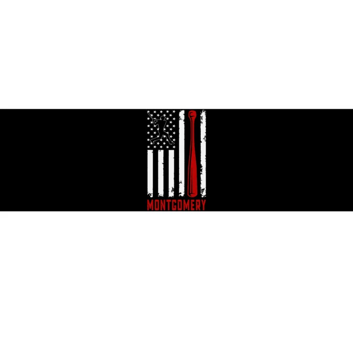 Montgomery American Flag Baseball Lover Usa Montgomery Bumper Sticker