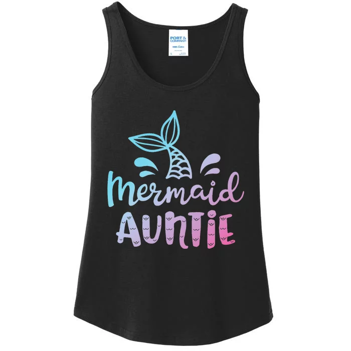 Mermaid Auntie Funny Aunt  Family Matching Birthday Ladies Essential Tank