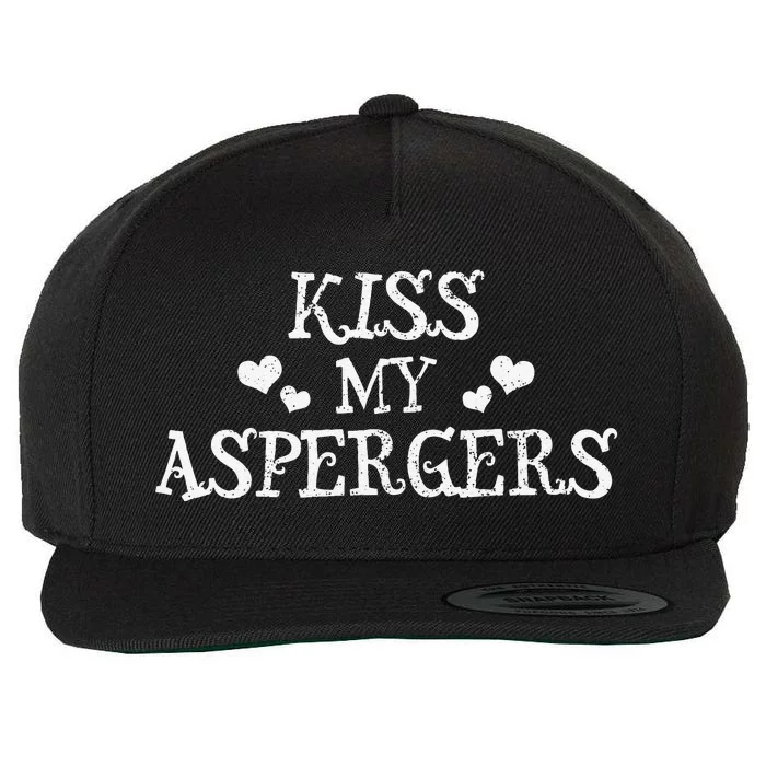 My Aspergers Funny Autism Awareness Month Gift Wool Snapback Cap