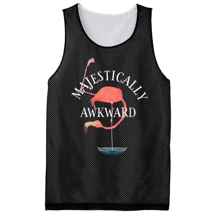 Majestically Awkward Flamingo Mesh Reversible Basketball Jersey Tank