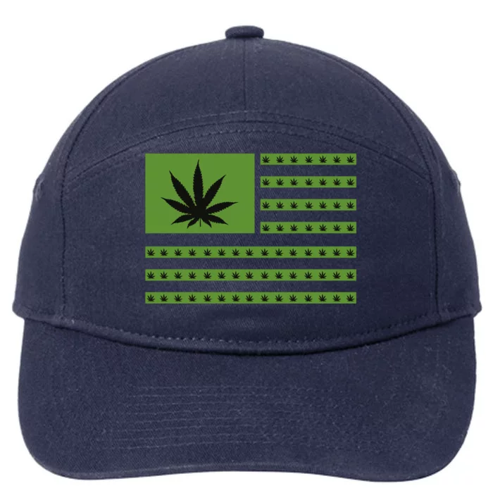 Marijuana American Flag 7-Panel Snapback Hat