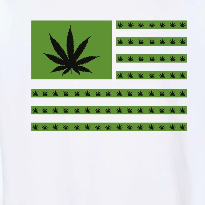 Marijuana American Flag Garment-Dyed Sweatshirt