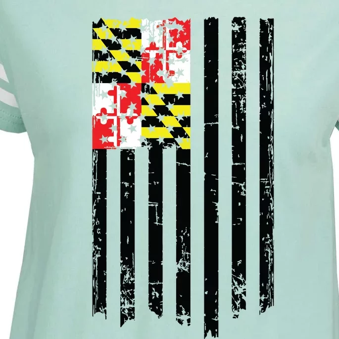 Maryland American Flag Enza Ladies Jersey Football T-Shirt