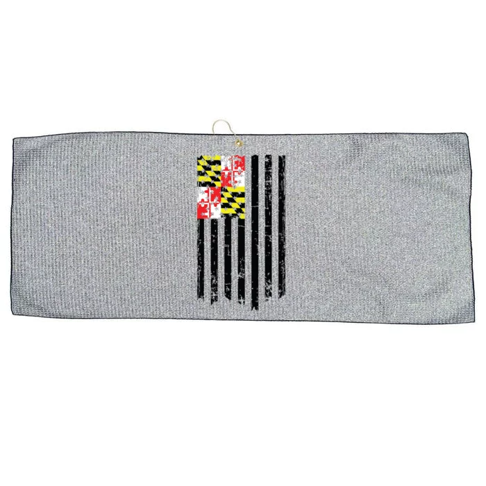 Maryland American Flag Large Microfiber Waffle Golf Towel