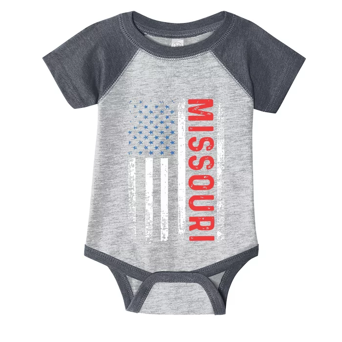 Missouri American Flag Pride Patriotic Infant Baby Jersey Bodysuit