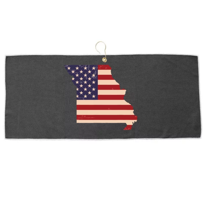 Missouri American Flag Vintage Large Microfiber Waffle Golf Towel