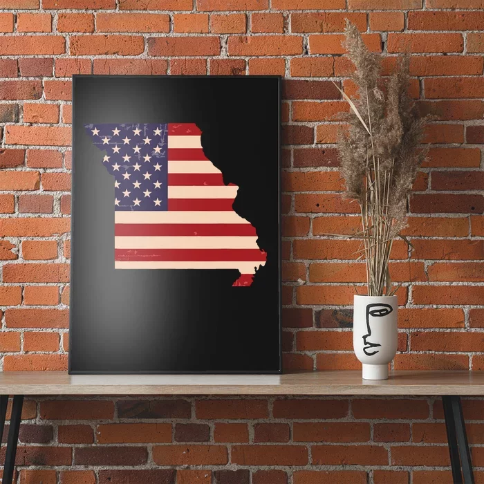 Missouri American Flag Vintage Poster