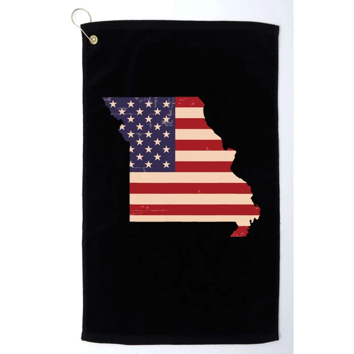 Missouri American Flag Vintage Platinum Collection Golf Towel