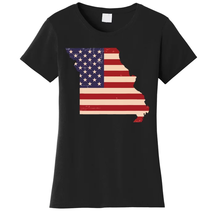 Missouri American Flag Vintage Women's T-Shirt