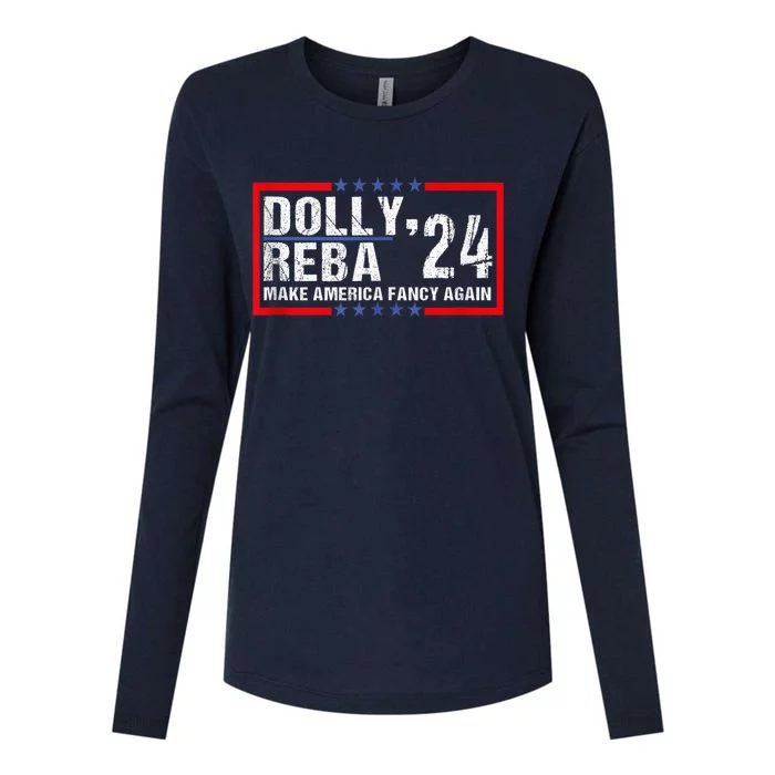 Make America Fancy Again Dolly 24 Reba 24 Womens Cotton Relaxed Long Sleeve T-Shirt