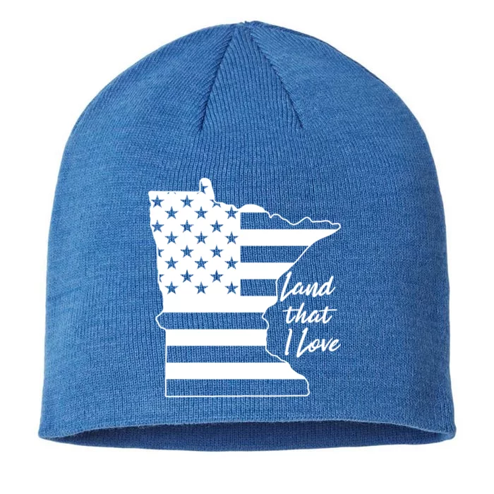 Minnesota American Flag Land That I Love Gift 8 1/2in Sustainable Knit Beanie