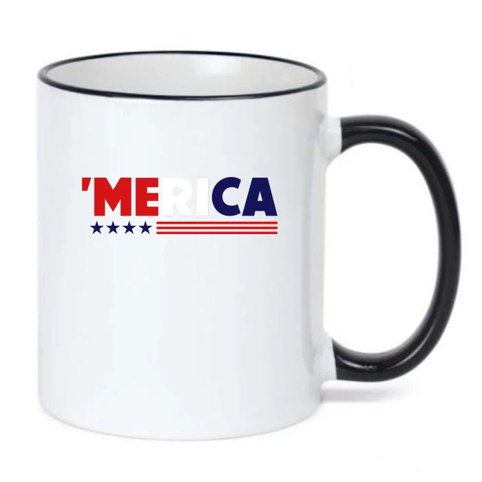 Merica American Flag Celebrate 4th Of July Patriotic Black Color Changing Mug