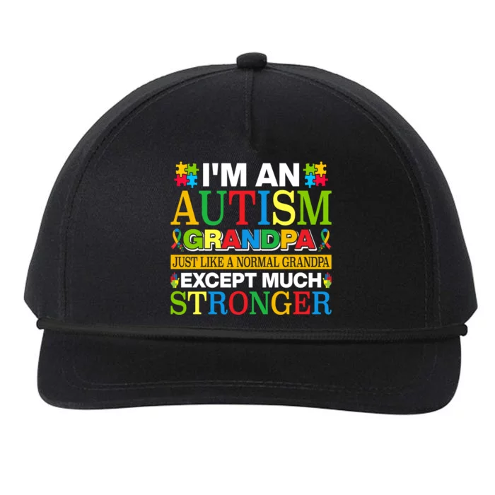 Motivational Autism Grandpa Autism Awareness Slogan Autism Advocacy Snapback Five-Panel Rope Hat