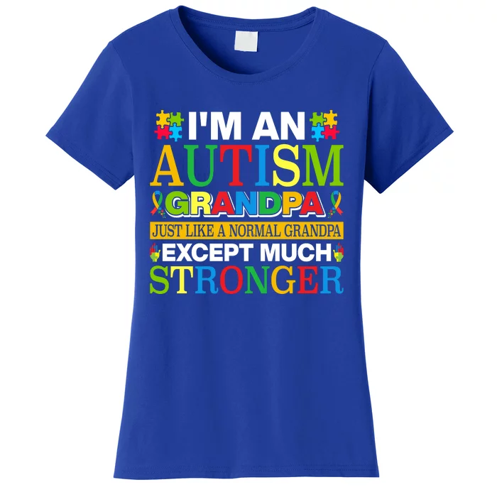 Motivational Autism Grandpa Autism Awareness Slogan Autism Advocacy Women's T-Shirt