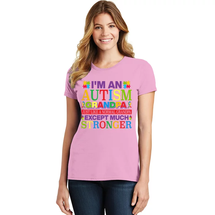 Motivational Autism Grandpa Autism Awareness Slogan Autism Advocacy Women's T-Shirt