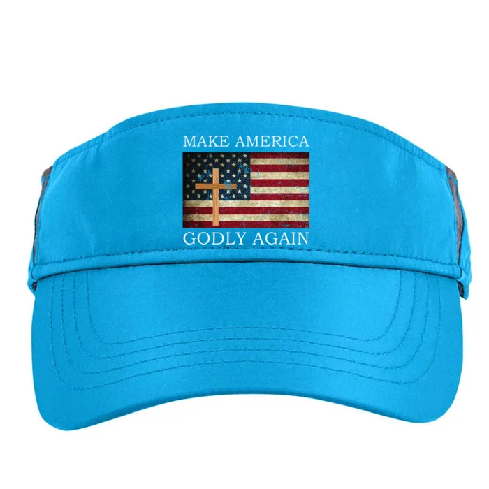 Make America Godly Again American Flag Cross Jesus Adult Drive Performance Visor